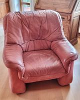 Gemütlicher Sessel, echtes Nubuk-Leder, Terracotta Bayern - Bad Aibling Vorschau