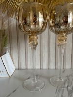 2 x Glas Gold  Windlicht Kerzenhalter mit Muster Gold Berlin - Neukölln Vorschau