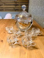 Kristallglas Bowle Set Bleikristall Glas 6 Tassen mit Golddekor Baden-Württemberg - Herbolzheim Vorschau