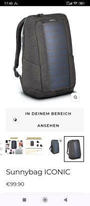 Sunnybag ICONIC Solarrucksack Neu mit Etikett und Zertifikat in Großenkneten