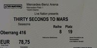 Konzert 30 Sec. To Mars Berlin - Charlottenburg Vorschau