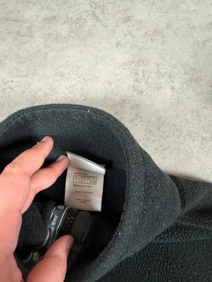 Vintage Jack Wolfskin Fleecejacke Size L/40 Schwarz Grau in Buchen (Odenwald)