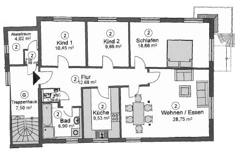 4-ZIMMERWOHNUNG MIT VIEL LICHT UND PLATZ ALS KAPITALANLAGE in Bad Friedrichshall