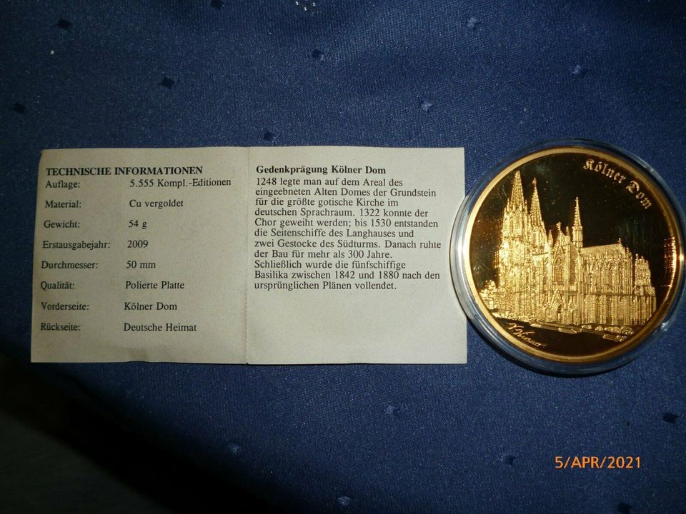 Medaille: Deutsche Heimat Kölner Dom in Haltern am See