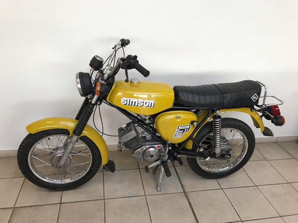 Simson S51 Enduro 4 Gang Gelb 12V VAPE Versand Fahrbereit Papiere in Calbe (Saale)