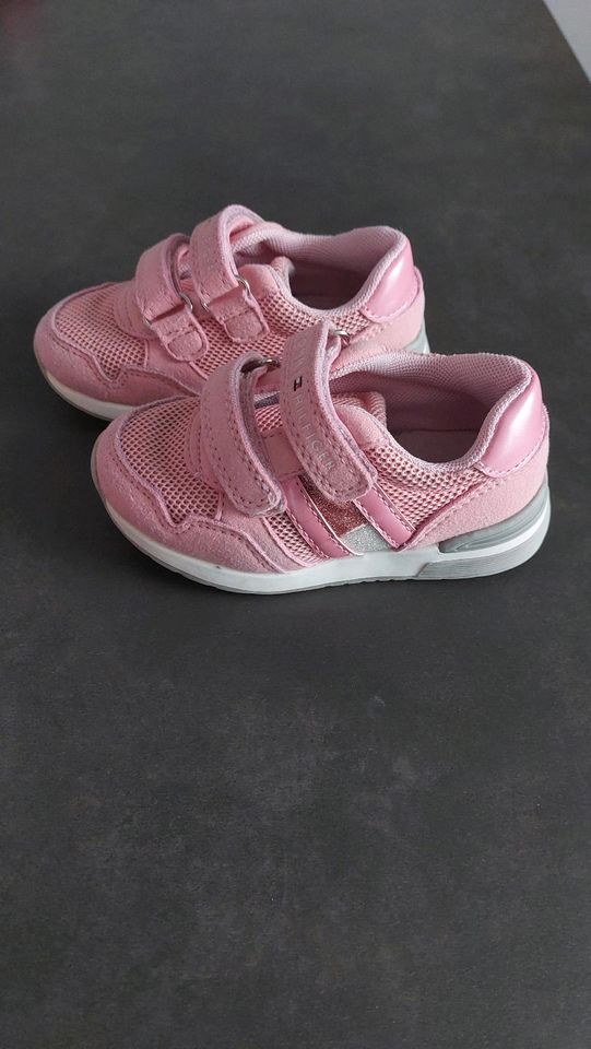 Tommy Hilfiger 22 Kinderschuhe rosa pink Glitzer Mädchen Sneaker in Marl