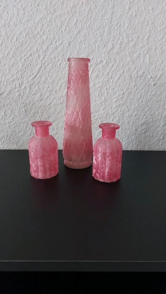 Deko Pink Rosa Flaschen Vasen in Kassel