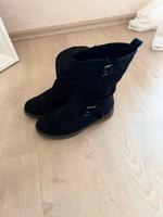Stiefel Stiefeletten Schwarz Velours Fleece Gefüttert 36 Gold Hessen - Schlitz Vorschau
