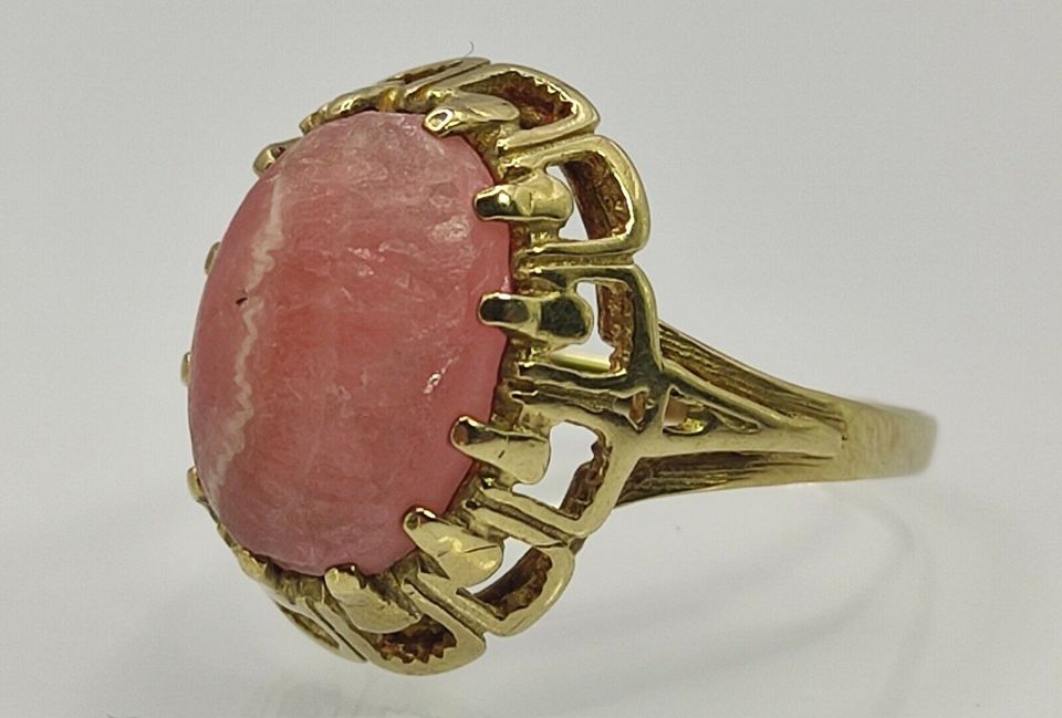 60er Jahre Rhodochrosit Modernist Ring 333 Gold 8 k in Reinstorf