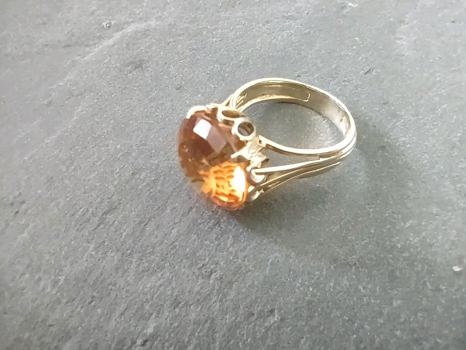 Goldring Ring aus Gold 585+Citrin, ca. 10 Gramm in Berlin