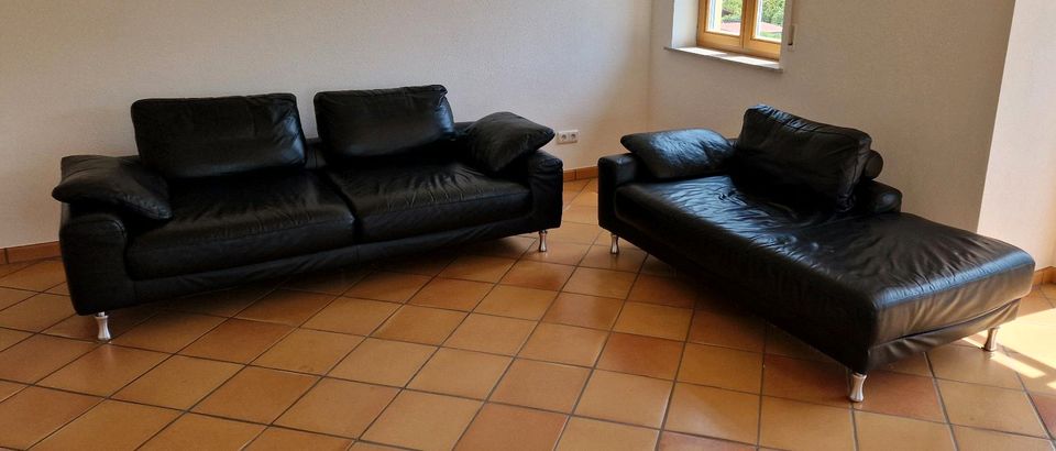 Musterring Ledersofa 2,5 -Sitzer mit Ottmane in Viereth-Trunstadt