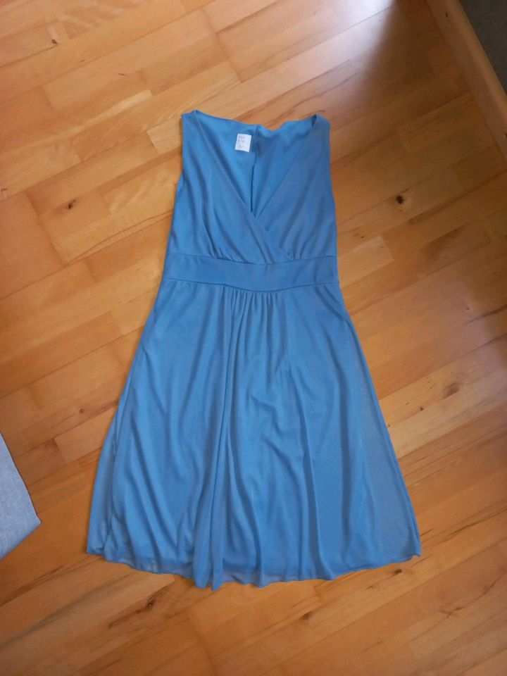 Kleid, blau, Chiffon,  blau gr. 40 in Unkenbach