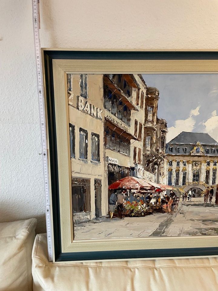 Gemälde, Bonner Marktplatz, signiert, sehr guter Zustand in Bonn