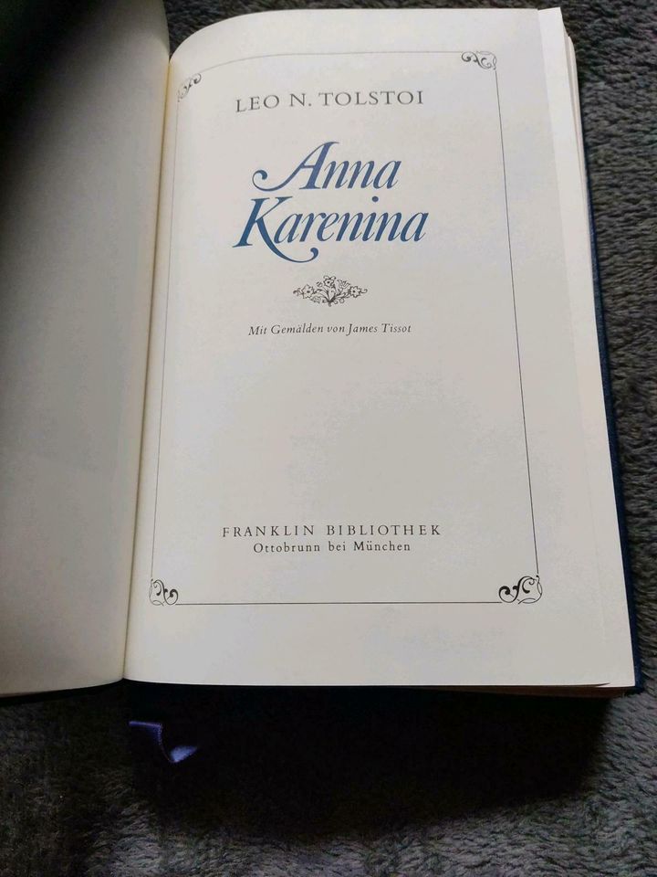 Tolstoi Anna Karenina blauer Ledereinband in Leverkusen