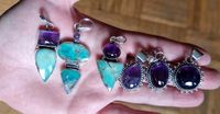 Chrysopras Anhänger Amethyst silber gelenk boho lila Edelstein Baden-Württemberg - Reutlingen Vorschau