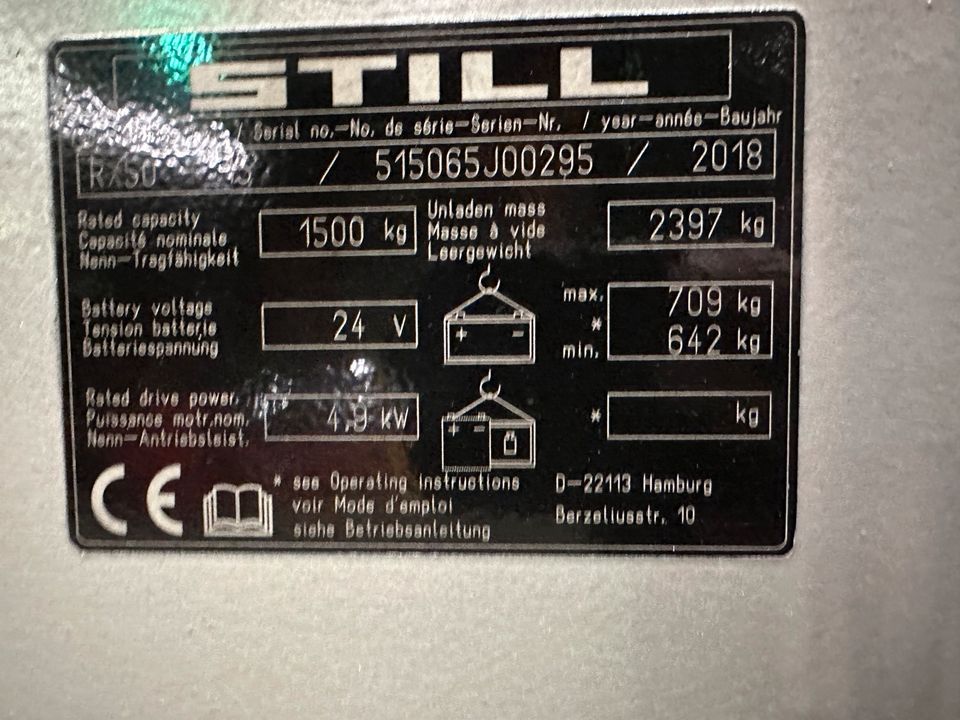 Still RX50-15 Triplex Elektro Gabelstapler 2018 Seiteschieber in Düsseldorf