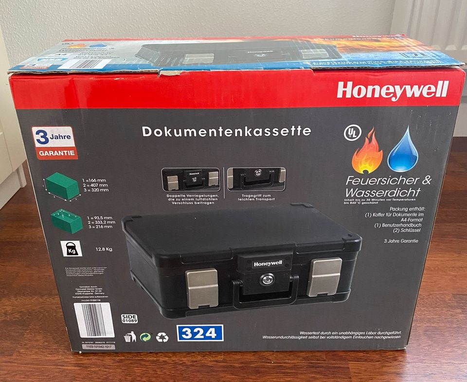 Honeywell Dokumentenkassette - feuersicher & wasserdicht in OVP in Leipzig