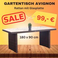 SALE: Rattan-Tisch mit Glasplatte L180xB90xH74cm, Neu Nordrhein-Westfalen - Detmold Vorschau