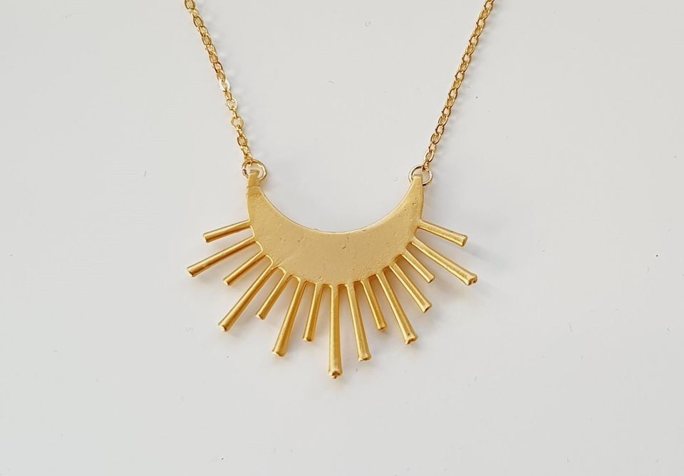 Kette Sonne Mond Gold, NEU, Sun Sunshine, Moon, Boho, Hippie in Jena