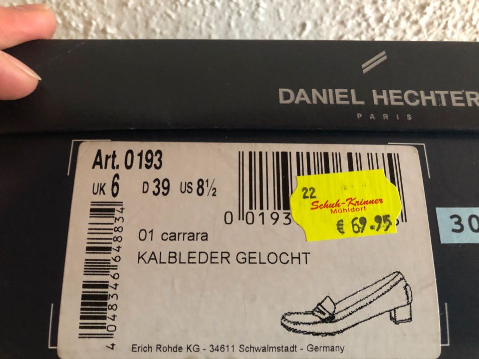 Loafers  echt Leder Damen Gr. 39 daniel Hechter hell Schuhe in Vilsbiburg