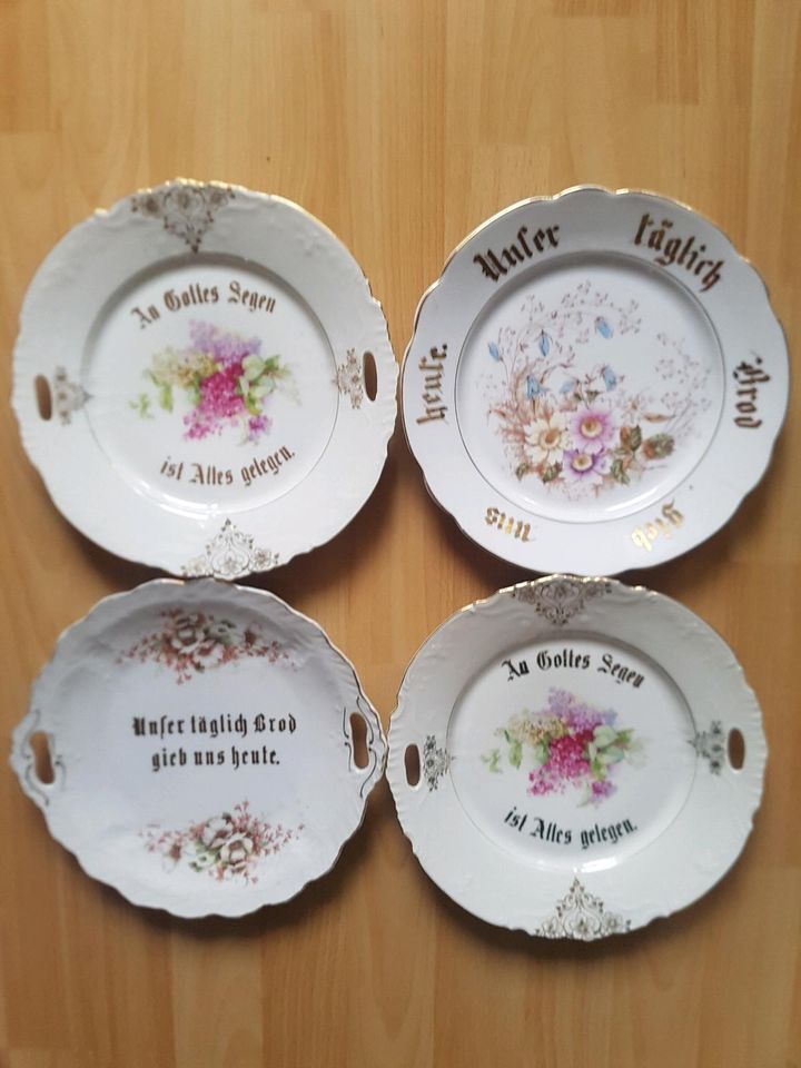 4 verschiedene Teller mit Sprüchen in Nidderau