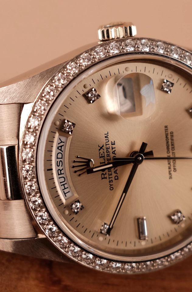 Rolex Day-Date Factory Diamond Bezel and Dial Whitegold 18349 Ori in Simbach