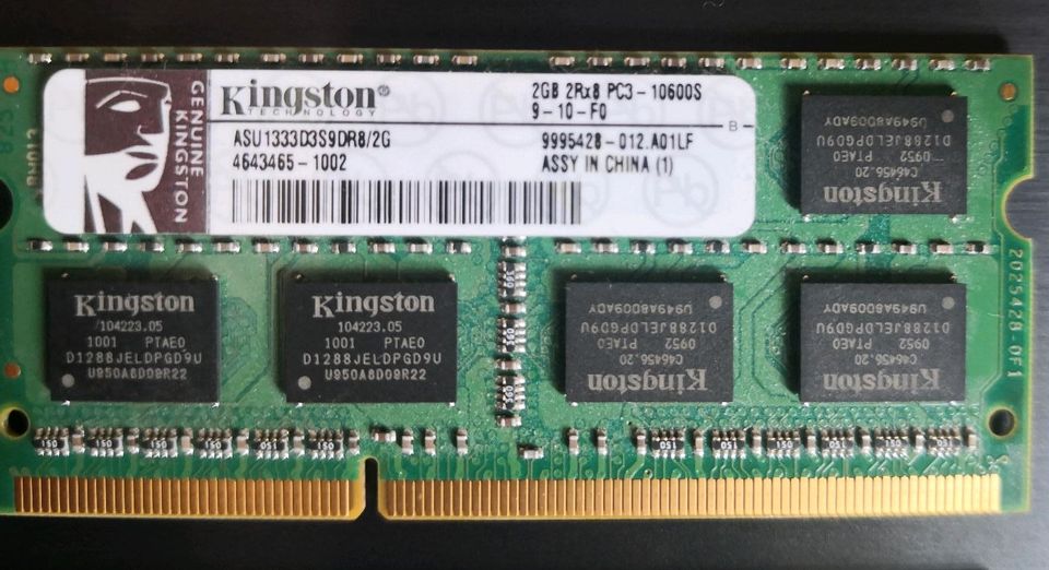 4GB (2 x 2GB RAM), DDR3 SO-DIMM, 1333 MHz, Arbeitsspeicher in Dortmund