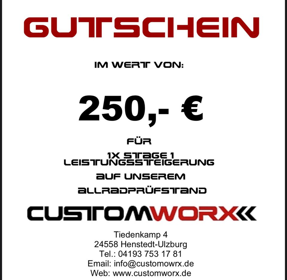 Leistungsteigerung Gutschein bei Customworx in Hamburg