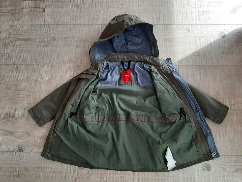 S. Oliver Übergangsjacke Parka Jacke Gr. 98 khaki oliv grün in Weimar