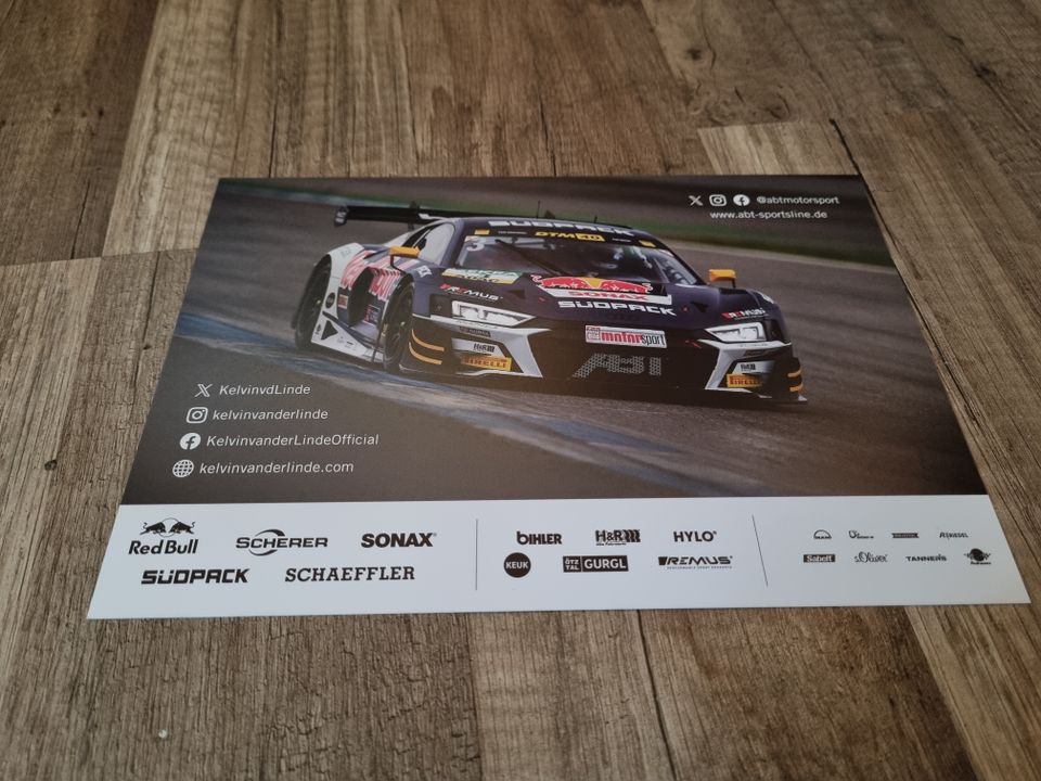 Autogrammkarte KELVIN VAN DER LINDE DTM 2024 Audi Motorsport noAG in Chemnitz