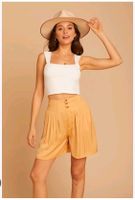 Free People Sommerferien-Shorts mit weitem Bein hoher Taille Gr M Frankfurt am Main - Fechenheim Vorschau