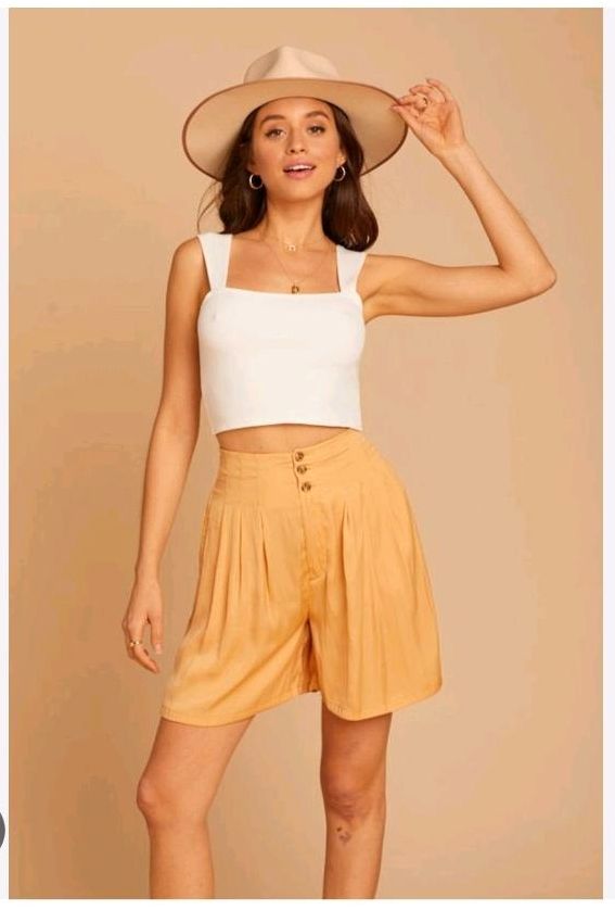 Free People Sommerferien-Shorts mit weitem Bein hoher Taille Gr M in Frankfurt am Main