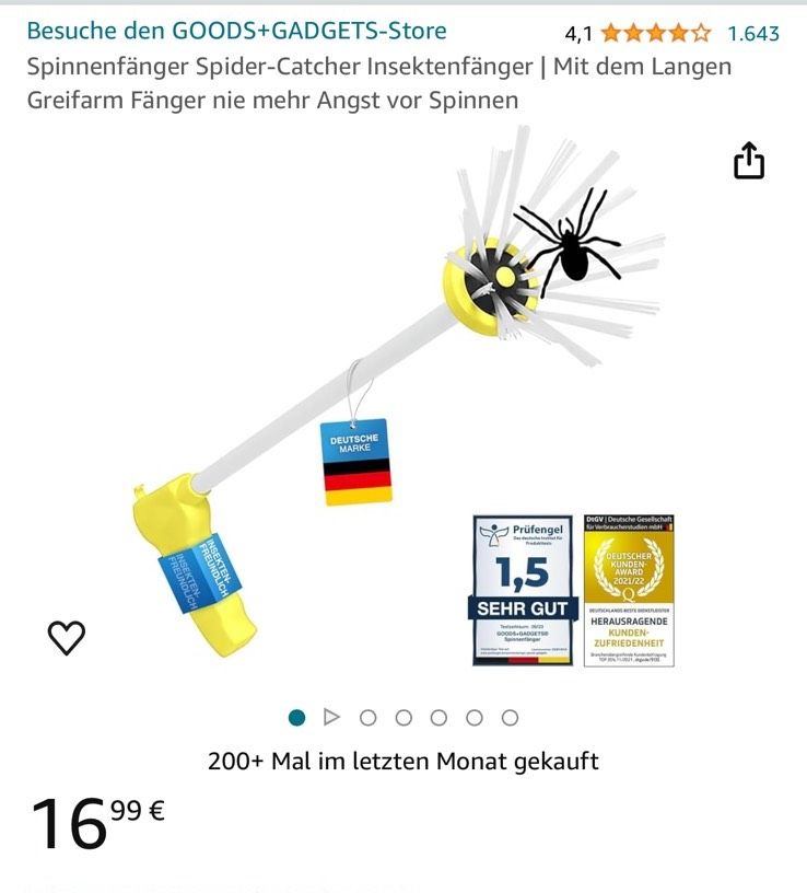 ✅ NEU Spinnenfalle Käferfalle Spinnenfänger Zange Spider catcher in Berlin