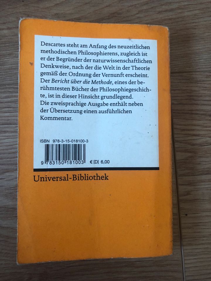 René descartes discours de la Methode Bericht über die Methode in Koblenz