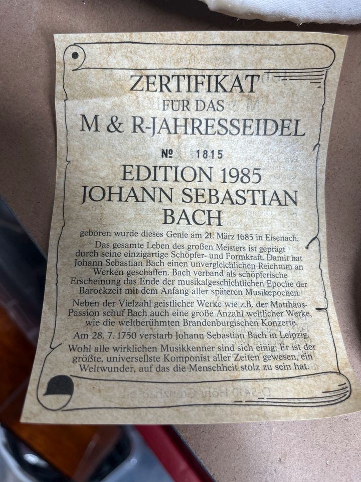 Tonkrug Johann Sebastian Bach und Götz v. Berlichingen in Dernbach