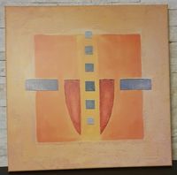 Wand Bild auf Leinwand, abstrakt, orange/gelb/blau, 50x50cm Baden-Württemberg - Rottweil Vorschau