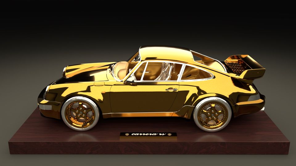 Porsche 964 aus 1,5kg reinem 24 Karat Gold in Hamburg