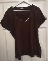 Sheego T-Shirt Shirt braun kurzarm 44/46 XL Niedersachsen - Moormerland Vorschau