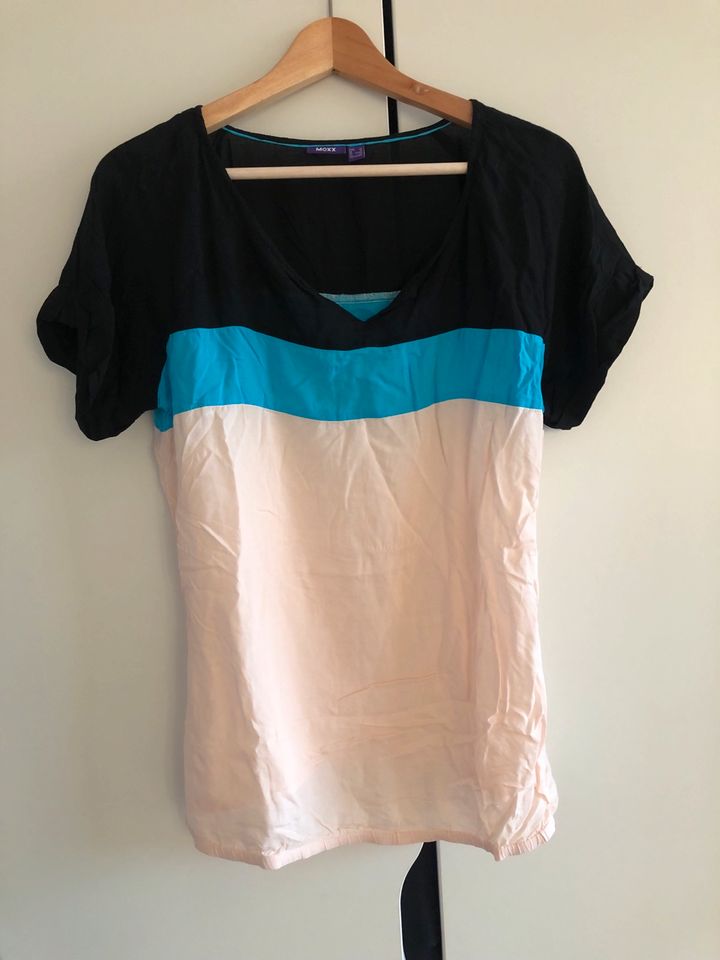 Shirt/ Bluse, Mexx, schwarz blau apricot (bunt), 42 in Jena
