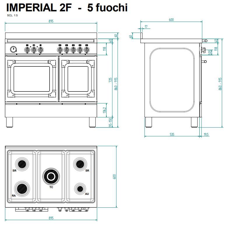 Fratelli Standherd/Range Cooker 90 cm mit Induktionskochfeld in Hamm