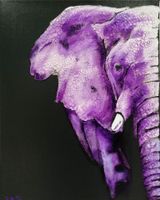 Bild Gemälde Abstrakt Acryl 40 x 50 Elefant Lila ORIGINAL Unikat Nordrhein-Westfalen - Sprockhövel Vorschau