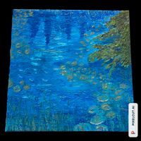 Ölmgemälde Seerosen Monet Impressionismus 40x40 cm Rheinland-Pfalz - Brohl-Lützing Vorschau