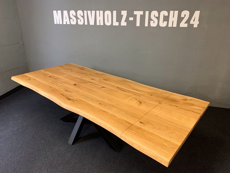 Massiv Eiche Tisch Baumtisch Ausziehbar Esstisch 240-280x100cm in Königswinter