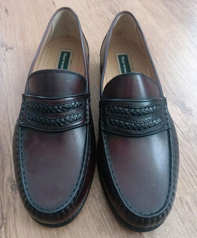 Norwood Herren braune Leder Loafers Mokassin Schuhe oxford in Issum