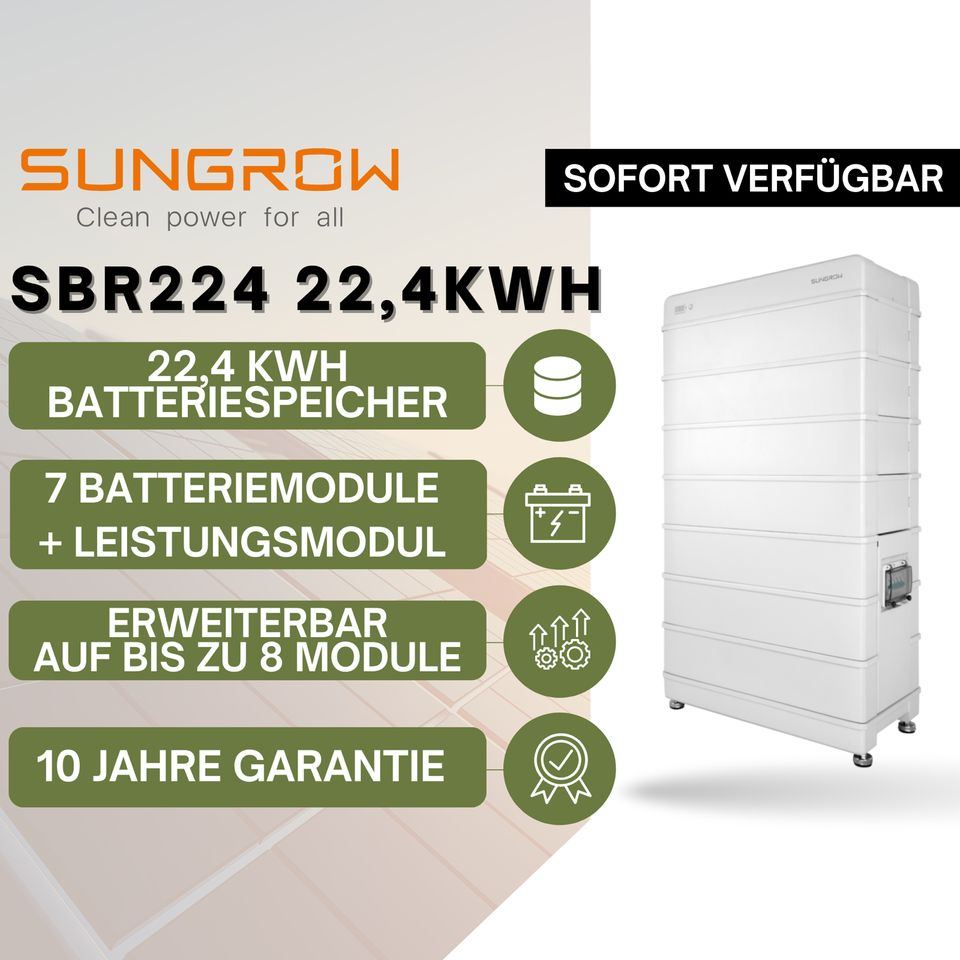 SUNGROW SBR224 22,4kwh Batterie Photovoltaik Batteriespeicher in Paderborn