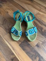 Sommerschuhe Picnic Gr 38 Keilabsatz Sandalen türkis grün Saarland - Wadern Vorschau