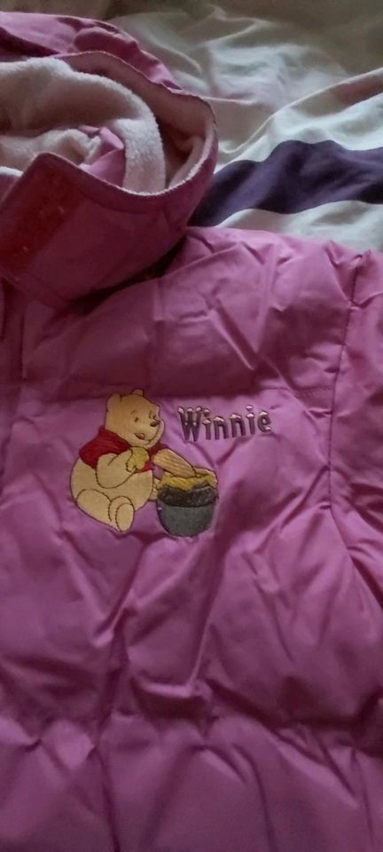 Winterjacke Winnie Pooh Gr. 116 + Kuschel Winnie Pooh gratis in Aschersleben