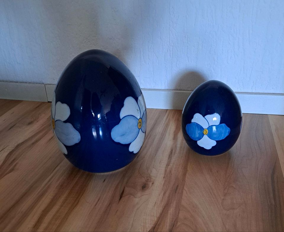 2 große Deko-Eier im Set / Blau / ... in Kevelaer