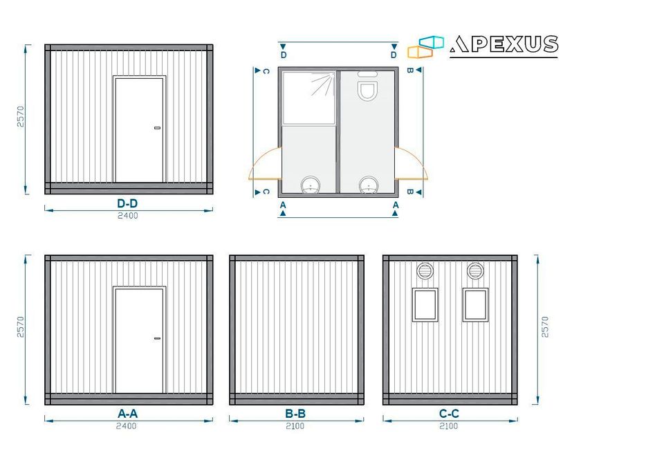 WC/Dusch - Container | Sanitärcontainer | Toilettencontainer | 210cm x 240cm in Stuttgart