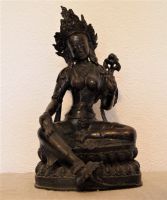 Tibet Tara Bronze schwarz Bodhisattva Buddha Meditation Lotus Niedersachsen - Leer (Ostfriesland) Vorschau